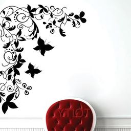 Butterfly Floral Corner Self Adhesive VinylWaterproof Decorative Wall Stickers for Hall, Bedroom, Kitchen and Furniture-image-3