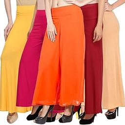 Stylish Casual Wear Polyster Pant Palazzo Combo (Free Size, Pack of 5)-image-35