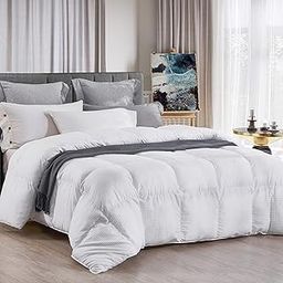 ABOUTABED King Bedding Comforter Duvet Insert - All Season Goose Down Alternative - Ultra Soft Quilted Comforters with Corner Tabs- Hotel Collection Machine Washable-0
