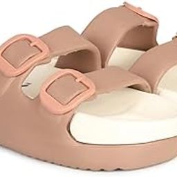 Sliders for Women/Girls Platform Sandals | Lightweight & Stylish Cushioned Rubber Flats Slides | Open Toe Comfortable, Anti-Skid, Waterproof Flip Flops Slipper for Women-17