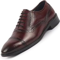 fausto Men Genuine Leather Formal Lace Up Brogue Shoes for Office | Meeting Event Shoes with Comfort-picture-47
