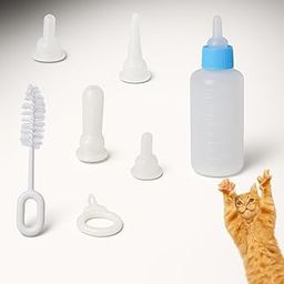 Pet Nursing Bottle – BPA-Free, Easy-to-Use Feeding Bottle for Puppies Kittens Guinea Pigs Ferrets Small Dogs Rabbits Squirrels Includes 4 Nipples, Cleaning Brush, Ideal for Hand-Feeding-image-56