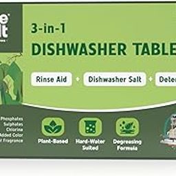 PureCult 3 in 1 Dishwasher Tablets | Rinse Aid, Dishwasher Salt and Detergent | No residue formula | Tough on grease and Adds Shine | Suitable for all dishwasher models | Hardwater suited | Pack of 30-117