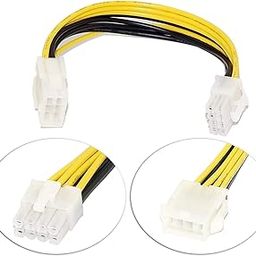 8 Pin CPU Male to Female Power Extension Cable 12V, 8 Pin Male to 8 Pin Female Molex IDE Express Power Extension Cable Adapter For CPU Video Card 8 Pin to 8 Pin PCIE Power - BLACK-25