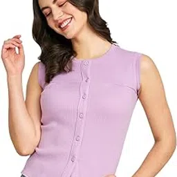 modeve Women Ribbed Sleeveless Fitted Top for Summer-picture-24