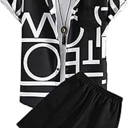 Men's Soft Poly Lycra Digital Printed Shirts with Pajama Shorts Night Suit Set-picture-42
