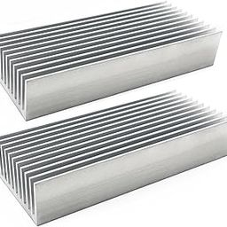 REES52 Aluminum Heatsink 100 x 40 x 8mm Heat Sink Chipset Diffusion Cooling Fin Comb Heat Sinks Cooler for LED Peltier Thermal Module Tec1-12706 High Power Amplifier - Pack of 2-14