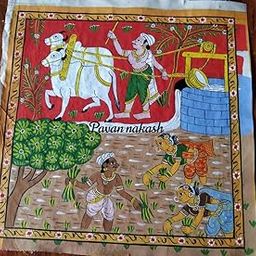 GI HERITAGE Cheriyal Painting Farmer Theme for Home and Decor | Decorative Accent for Home, Living Room & Gifting-image-101