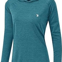Womens UPF 50+ Sun Protection Hoodie Shirt Long Sleeve Fishing Hiking Outdoor UV Shirt Lightweight Dark Blue XL-image-97