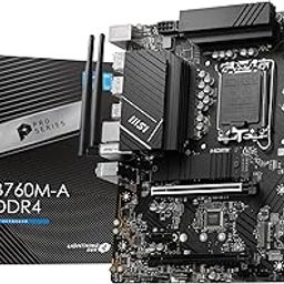 MSI PRO B760M-A WIFI DDR4 mATX Motherboard, 4x DDR4~128GB, 2x PCI-E x 16, 1x PCI-E x 1, 2x M.2, 4x SATA, 4x USB 3.2 , 2x USB 2.0-1