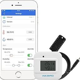 Inkbird Bluetooth Temperature and Humidity Smart Sensor IBS-TH2 Plus Monitor with External Temperature & Humidity Probe Thermometer Hygrometer Indoor Supports Temp Humid Probe and Digital Display-17