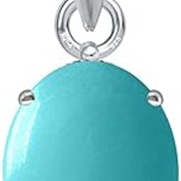 Sterling Silver Turquoise/Firoza 8.25 Ratti or 7.5 Carat Natural Certified Astrological Gemstone 925 Bis Hallmark pendant for Men & Women -nvslp2825-image-2