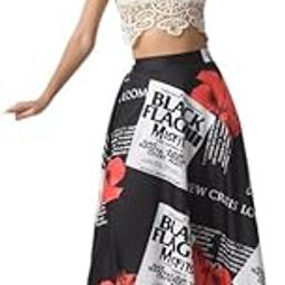 vagisha Long Skirts for Women Floral Print Skirt|American Poly Spandex Casual Skirt for Girls|Summer Skirt|Huge Flare 39Inch Height (No Top Included)-picture-30