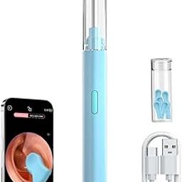 Plutlo Clean 'o' Ear Wax Removal Tool Kit with HD Camera, Wifi Connection & 6 LED Lights Endoscope Tool Ear Wax cleaner for iOS & Android + 6 Silicone Tips Free (Blue)-image-52