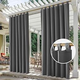 GREEN DECOR - Polyester Waterproof Rain & Sun Blockage Curtains with Top Loops Ideal for Outdoor Balcony & Indoor Suitable for Window & Door Curtains (Grey, 4.5 X 7 Feet) Pack of 2 | Solid-11