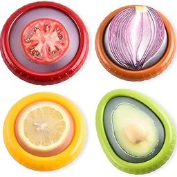 Silicone Avocado Saver - 4PCS Multi-Use Food Keeper for Onions, Lemons, Tomatoes, and More - Anti-Oxidation + Reusable Fruit and Vegetable Storage Containers for Fridge-30