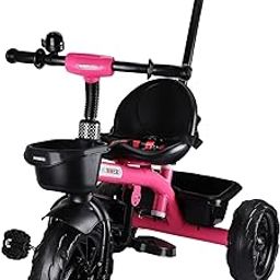 Mommers MacToy for Kids|Baby Trikes|Tricycle with Parental Push Handle|Boys|Girls|Age_Group 2 to 5 Years MM_7001 (Pink)-picture-24