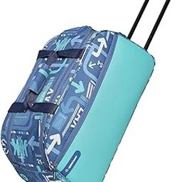 Polyester Jfk 62 Duffle Trolley Bag| Dust Resistant Travel Bag| Spacious Main Compartment|Smooth Wheels|Quick Front Pocket Access| Duffle Bag For Women & Men|1500 Days Warranty (Denim Blue)-image-88