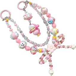The Style Sutra Cartoon Beaded Phone Wrist Strap Phone Charm for Kids Children Women Pink|Crafts | Beads & Jewelry Making | Charms & Pendants-4