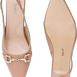 Women's Stylish Slingback Heels | Pointed Toe Party & Formal Wear Sandals | Comfortable Mid Heel with Crystal Heart Embellishment | Elegant Office & Wedding Shoes for Girls & Women(244)-image-83