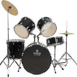 Kadence Acoustic Begginers Drum Kit (5 Piece Complete) Full -Size Drumset with Cymbals (Black)-image-76