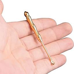 RIMEET Brass Ear Wax Cleaner, Ear Spoon Tool Cleaner,Portable Alloy Brass Gloss Round Ear Pick for All Ages, Adults, Boys, Girls (Pack Of 2)-image-17