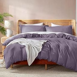 Nestl Twin Duvet Cover Set - Soft Double Brushed Grayish Purple Duvet Cover Twin/Twin XL, 2 Piece, with Button Closure, 1 Duvet Cover 68x90 inches and 1 Pillow Sham-image-38