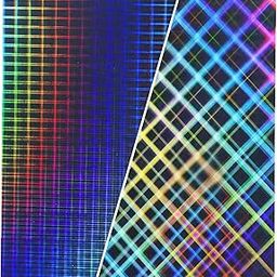 RETUXEP Smooth Rainbow Mesh+Plaid PES Sheet for Bambu Lab X1/X1C/X1E/P1P/P1S/A1, Flexible Bambu Labs Build Plate for Bambu Labs 3D Printer Platform 257x257mm-18