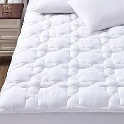 CozyLux RV King Mattress Pad Pillow Topper Mattress Cover Cotton Quilted Fitted Mattress Protector Deep Pocket Non Slip Breathable Soft 18" Thick Pillowtop 450GSM Mattress Pad (72x80 Inches, White)-image-73