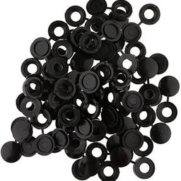 HEAVENGLOW Hinged Cover Screw Caps Fold Over to Fit Size 6g or 8g Gauge 100Pcs Black-image-31