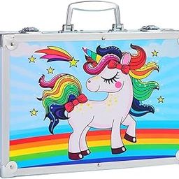 Swarn Products Art Supplies Set/Drawing Color For Kids Boys Or Girls Ages 6-12 / Aluminum Case/Great Gift Item For Your Loved Ones (Unicorn Blue, Colouring Kit)-image-98