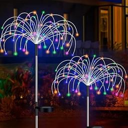 Bindex Solar Light for Lawn and Garden, Waterproof Starburst Firework 90 LED Decorative Fairy Firefly for Flower Box Backyard Fence Patio Light (Multicolor, 1, Piece)-22