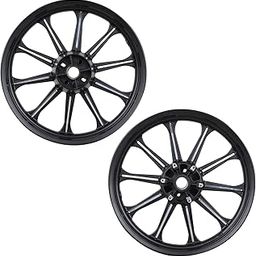 AllExtreme EX11CE 19" Front & 18" Rear Disc Tire Alloy Wheel Heavy Duty Black & Diamond Cut for Royal Enfield Reborn Double Disk (2 Pcs)-picture-9