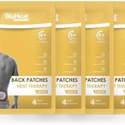BluHeat Back Pain Relief Patches 4 Large Heat Therapy, Safe and Natural Odour-Free Air-Activated, Long-Lasting Ultimate Substitution-image-75