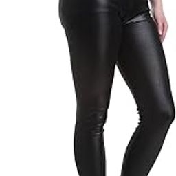 Lalaji Garments Women's Stretchy Faux Leather Bottoms – High Waist Leggings, Skirt & Shorts | Elastic Waist, Breathable Material Party & Clubwear-image-29