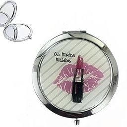 Compact Makeup Mirror for Women, Girls and Men, Multi Design Elegant Silver Round Travel Cosmetic Mirrors for Pocket, Purse or Handbag, Portable Small Magnifying Handheld Mirror-image-19