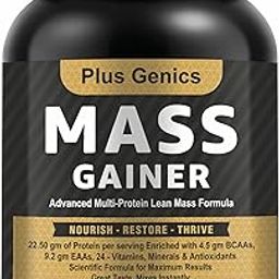 Plus Genics Mass Gainer 1kg – Lean Muscle Gainer with Advanced Multi-Protein Formula | High-Calorie Weight Gainer Powder for Muscle Growth & Recovery | Chocolate Flavour-13