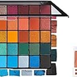 Makeup Revolution Eyeshadow Palette, Highly Pigmented includes 45 Shades,- 60g Superdewy Liquid Blush- Blush Me Up (Dark Brown) - 15ml-46