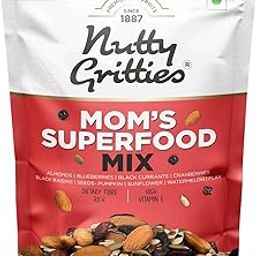 Nutty Gritties Mixed Nuts Dry Fruits - Mom's Superfood Mix - Roasted Almond, Pumpkin, Sunflower, Watermelon, Flax, Raisins, Black Currant, Cranberries, Blueberries, 200g-image-55