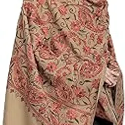 zamour Kashmiri Women's Aari Embroidery Kadhai Woolen Shawl Stole Wrap 80 inches x 30 inches-picture-47