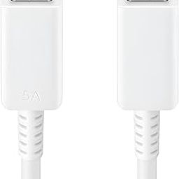 Original Super fast Type C To C Charging Data Cable Compatible for Samsung Galaxy F55/A55/A35/M55/M15/A54/A15/A14/A34/A23/S21 Fe/S22/S23/S23 Fe 5G/S24/Z Fold 5,Transfer Power Delivery Cable,White-21