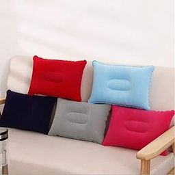 PVC Travel Camping Pillow for Home Bedroom Travels Camping Indoor Outdoor Soft Pillow Washable, Suitable Pillow Multicolour (Pack of 1)-image-56