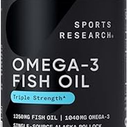 Sports Research Omega-3 Wild Alaskan Fish Oil(1250Mg Per Capsule) With Triglyceride Epa & Dha Heart, Brain & Joint Support Ifos 5 Star Certified, Non-Gmo & Gluten Free-90 Day Supply!, 169 grams-13