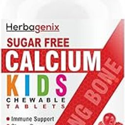 HERBAGENIX Calcium Tablet Kids With Vitamin C, D3, C, B12, Zinc, Magnesium Supplements, Strawberry,& Acerola Cherry Powder Extracts, Bone Health, Boost Immunity-60 Chewable Tablets (No Gummies Pack1)-image-10