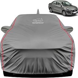 FABTEC Premium Car Cover for Maruti Dzire New Super Waterproof Car Body Cover Heavy Duty Durable PEVA Grey Waterproof with Red Piping-image-34