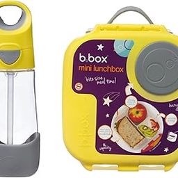 b.Box Mini Lunch Box + Tritan Straw Sipper Water Bottle 450ml (Lemon Yellow) | Rakshabandhan Gift Set for Kids | Leak-Proof, BPA-Free, Easy Carry, 3yrs+-18