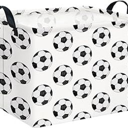 CLOCOR Rectangular Football Print Basket Empty,Gift Basket for Kids,Waterproof Toys Bin,Books Box,Room Decor(Football)-image-62