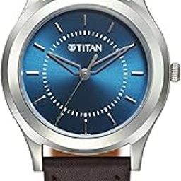Karishma Zing Quartz Analog Blue Dial Leather Strap Watch for Men-1648SL01-image-71