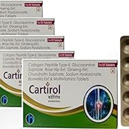 Cartirol Joint Support Tablets with Collagen Peptide, Glucosamine, Chondroitin, Hyaluronate, 10 Tablets pack of-5-image-16