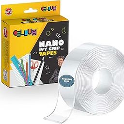CELLUX 3 Cm x 3 Meter Multipurpose Double Sided Tape - Adhesive Silicone Tape, Heavy Duty, Heat Resistant, Multi-Functional, Removable, Washable, Reusable Anti-Slip Gel Nano Grip Tape-12